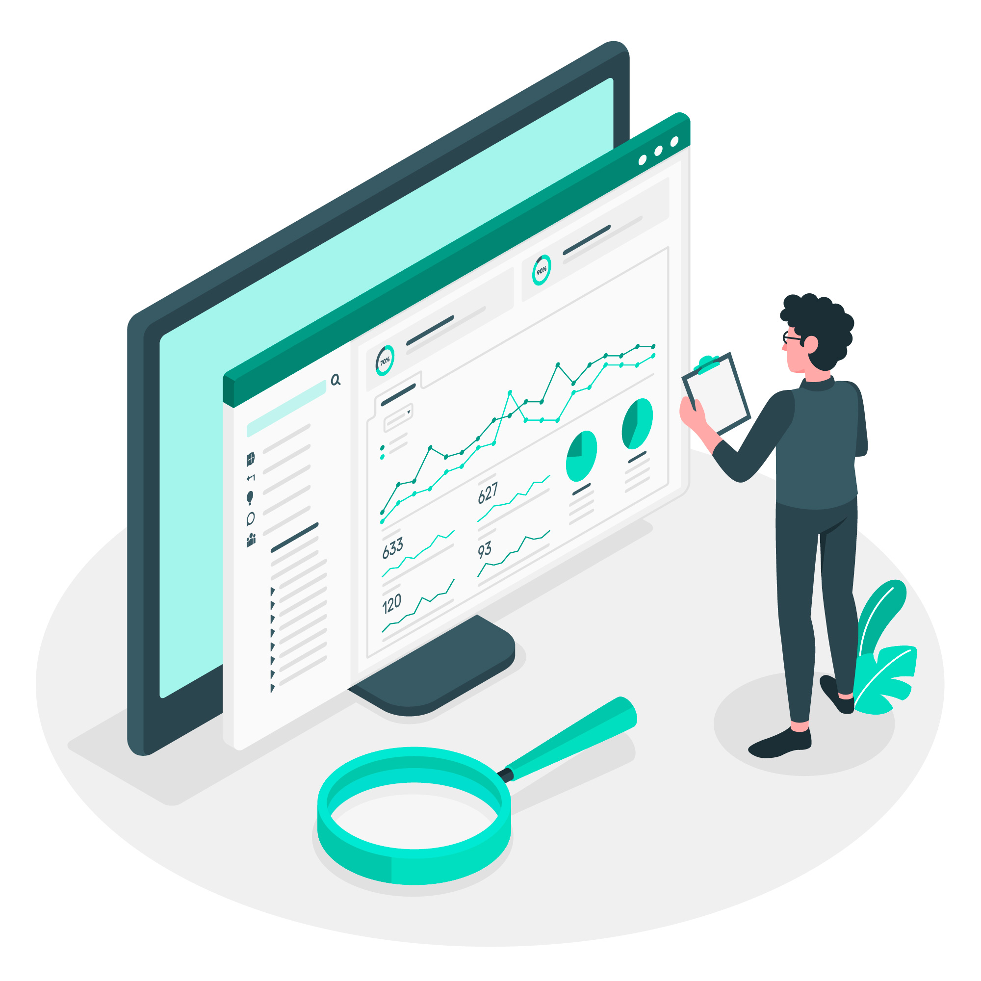 A data dashboard showing charts and graphs for financial analytics and risk management.